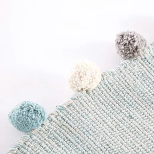 Maisons Du Monde Tapis Enfant Tapis à Pompons En Coton Vert 120x180 – Image 2