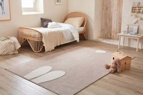 Nazar Tapis Enfant Tapis Beige Et Crème Motif En Relief Lapin Doux - 80x150 – Image 2