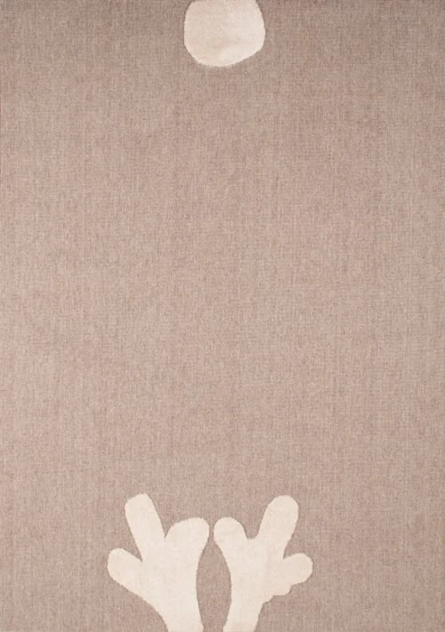 Nazar Tapis Enfant Tapis Beige Et Crème Motif En Relief Renne Doux - 80x150