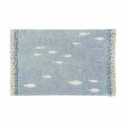 Lorena Canals Tapis Enfant Tapis Coton Bleu Motif Poissons 120x190cm