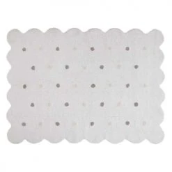 Lorena Canals Tapis Enfant Tapis Coton Forme Biscuit Blanc 120x160