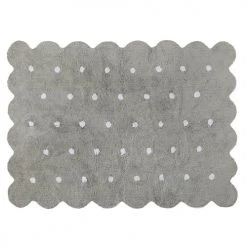 Lorena Canals Tapis Enfant Tapis Coton Forme Biscuit Gris 120x160