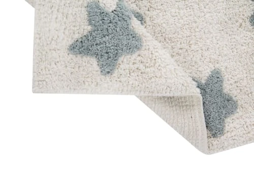 Lorena Canals Tapis Enfant Tapis Coton Lavable étoiles Bleu 120x160cm – Image 2