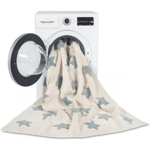 Lorena Canals Tapis Enfant Tapis Coton Lavable étoiles Bleu 120x160cm – Image 6
