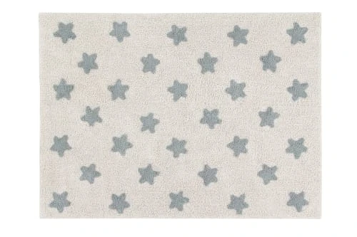 Lorena Canals Tapis Enfant Tapis Coton Lavable étoiles Bleu 120x160cm