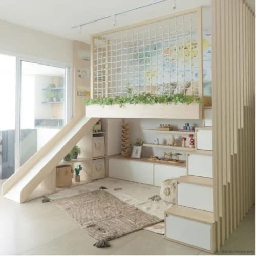 Lorena Canals Tapis Enfant Tapis Coton Lavable Forêt De Pins Beige 140x200cm – Image 2