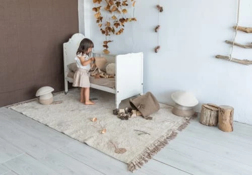 Lorena Canals Tapis Enfant Tapis Coton Lavable Forêt De Pins Beige 140x200cm – Image 4