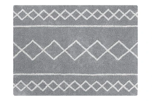 Lorena Canals Tapis Enfant Tapis Coton Lavable Naturel Gris 120x160cm
