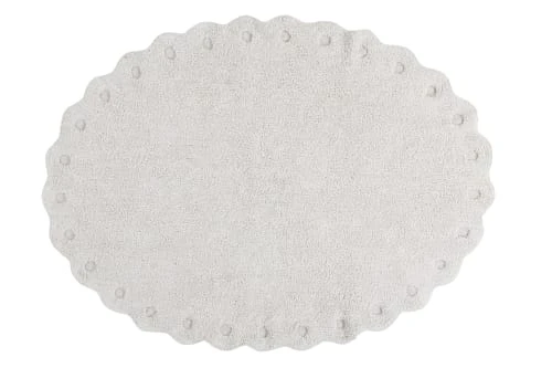 Lorena Canals Tapis Enfant Tapis Coton Lavable Ovale Pomme De Pin Ivoire 130x180cm