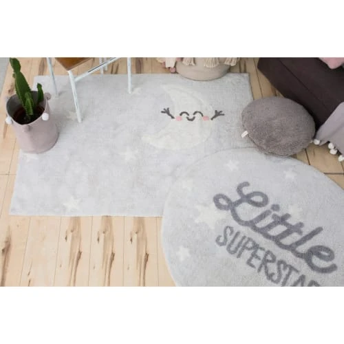 Lorena Canals Tapis Enfant Tapis Coton Lavable Rectangulaire Lune 120x160cm – Image 2