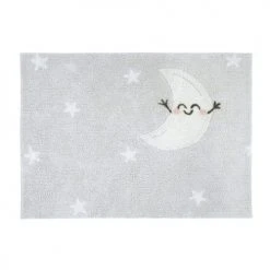 Lorena Canals Tapis Enfant Tapis Coton Lavable Rectangulaire Lune 120x160cm