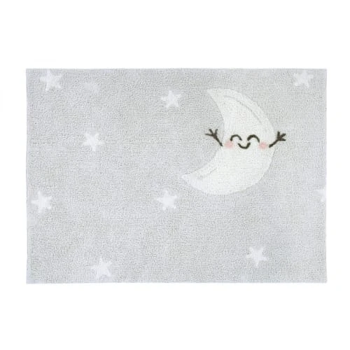 Lorena Canals Tapis Enfant Tapis Coton Lavable Rectangulaire Lune 120x160cm