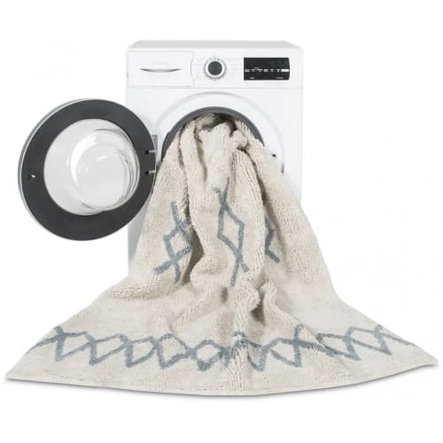 Lorena Canals Tapis Enfant Tapis Coton Lavable Vintage Bleu 120x160cm – Image 6