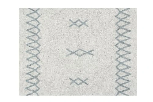 Lorena Canals Tapis Enfant Tapis Coton Lavable Vintage Bleu 120x160cm