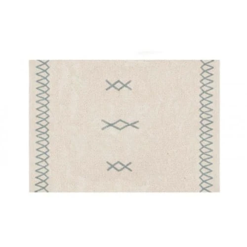 Lorena Canals Tapis Enfant Tapis Coton Lavable Vintage Bleu 170x240cm