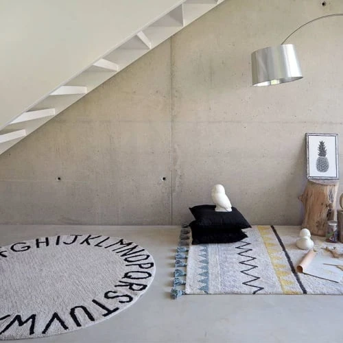 Lorena Canals Tapis Enfant Tapis Coton Motif Alphabet Beige D150cm – Image 2