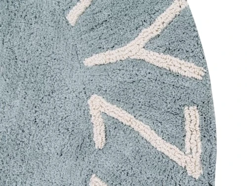 Lorena Canals Tapis Enfant Tapis Coton Motif Alphabet Bleu D150cm – Image 3