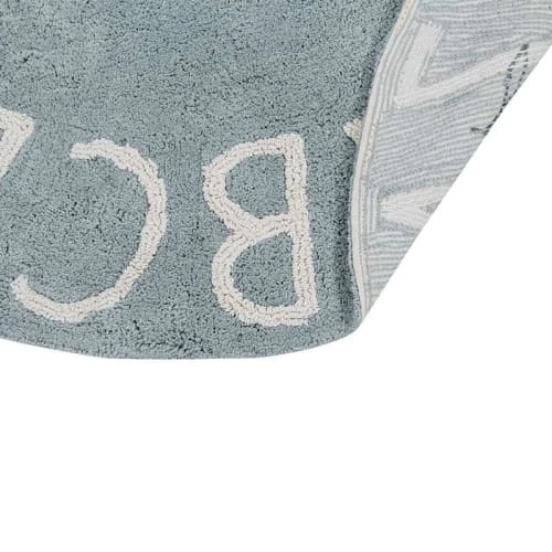 Lorena Canals Tapis Enfant Tapis Coton Motif Alphabet Bleu D150cm – Image 4