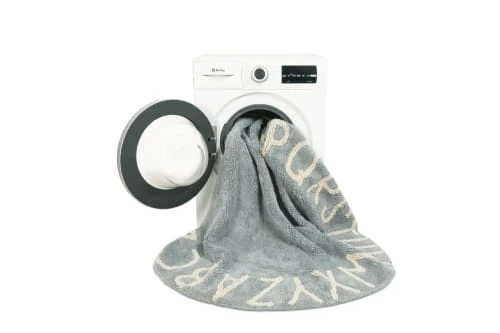 Lorena Canals Tapis Enfant Tapis Coton Motif Alphabet Bleu D150cm – Image 5