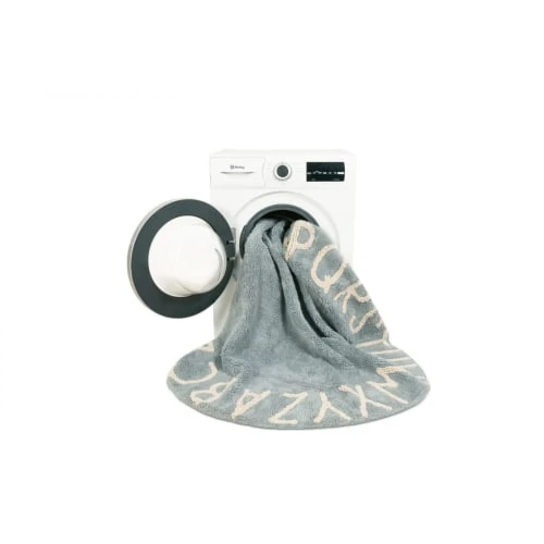 Lorena Canals Tapis Enfant Tapis Coton Motif Alphabet Bleu D150cm – Image 6