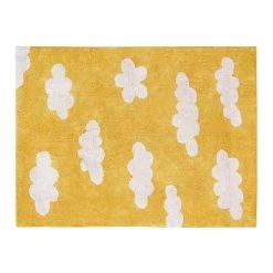Lorena Canals Tapis Enfant Tapis Coton Motif Nuage Moutarde 120x160
