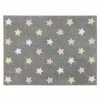 Lorena Canals Tapis Enfant Tapis Coton Motif Petites étoiles 3 Couleurs - Gris Rose - 120 X 160