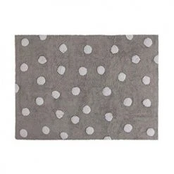 Lorena Canals Tapis Enfant Tapis Coton Motif Pois Gris 120x160