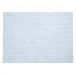 Lorena Canals Tapis Enfant Tapis Coton Motif Tresse Bleu 120x160