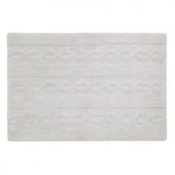 Lorena Canals Tapis Enfant Tapis Coton Motif Tresse Gris 120x80