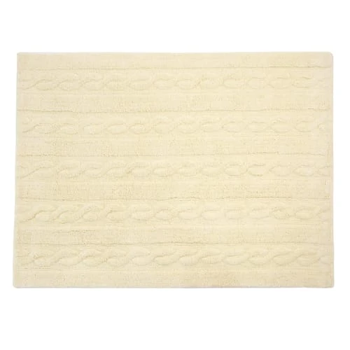 Lorena Canals Tapis Enfant Tapis Coton Motif Tresse Vanille 120x160