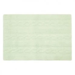 Lorena Canals Tapis Enfant Tapis Coton Motif Tresse Vert 120x80