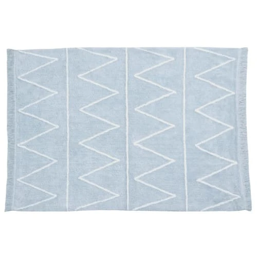Lorena Canals Tapis Enfant Tapis Coton Motif Z Bleu 120x160