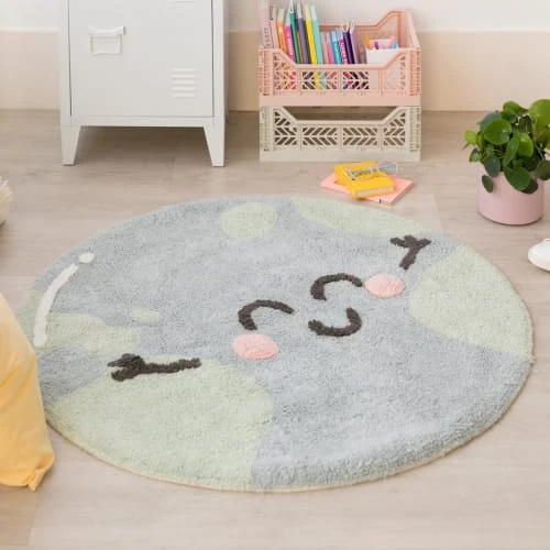 Lorena Canals Tapis Enfant Tapis Coton Rond Lavable Planète D100cm – Image 2