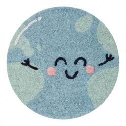 Lorena Canals Tapis Enfant Tapis Coton Rond Lavable Planète D100cm