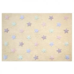Lorena Canals Tapis Enfant Tapis Coton Vanille Motif Petites étoiles 120x160