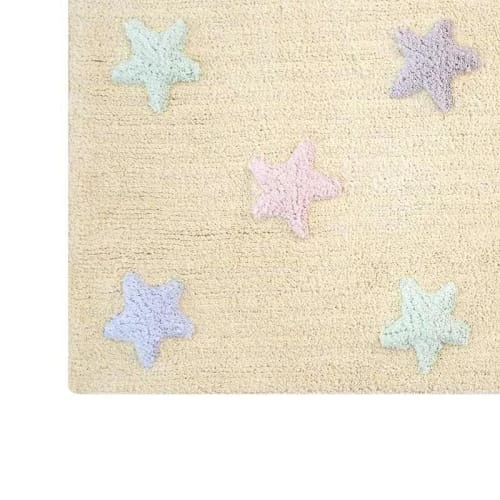 Lorena Canals Tapis Enfant Tapis Coton Vanille Motif Petites étoiles 120x160 – Image 3