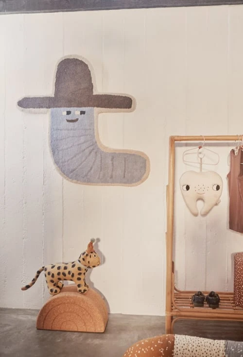 OYOY Living Design Tapis Enfant Tapis Cowboy Bleu En Laine Et En Coton H82x85cm â Image 2