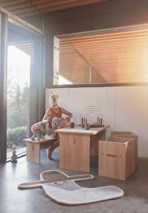 OYOY Living Design Tapis Enfant Tapis Cowboy Bleu En Laine Et En Coton H82x85cm â Image 3