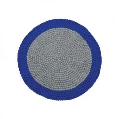 Lilipinso Tapis Enfant Tapis Design En Laine Feutrée Bleu