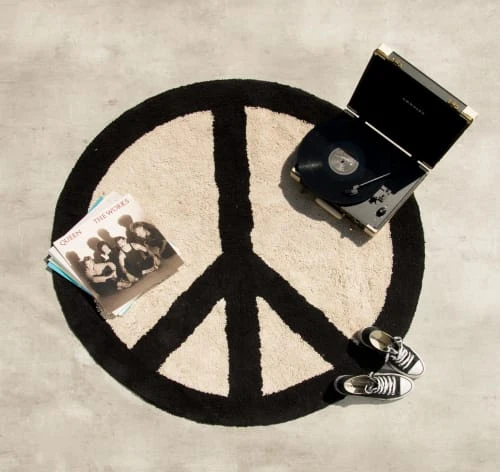 RNT By Really Nice Things Tapis Enfant Tapis En Coton Symbole Paix 140 – Image 2