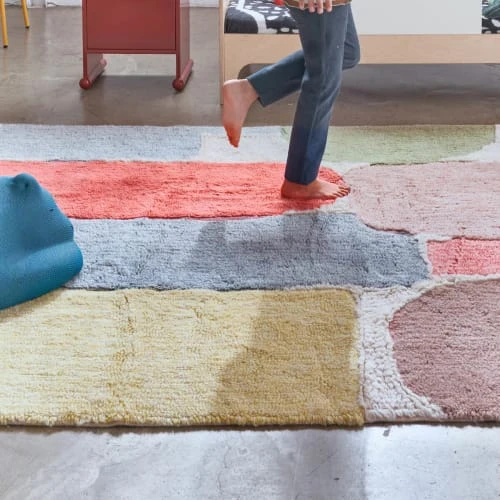 Lorena Canals Tapis Enfant Tapis En Laine Lavable Bleu Et Rose 240x170 – Image 5