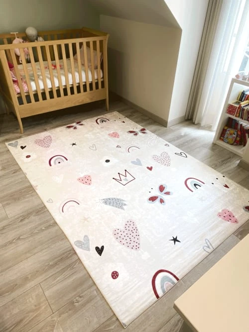 Nazar Tapis Enfant à Motifs Papillon 80x150 – Image 4