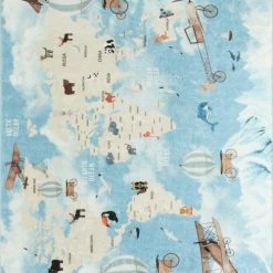 Nazar Tapis Enfant Carte Du Monde 120x160