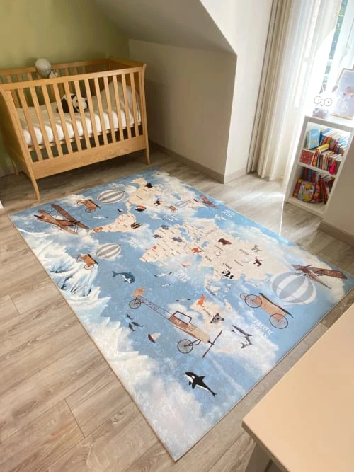 Nazar Tapis Enfant Carte Du Monde 160x230 – Image 2