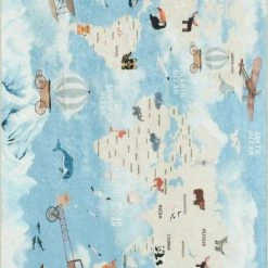 Nazar Tapis Enfant Carte Du Monde 80x150
