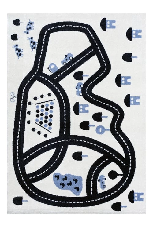 AFK Living Tapis Enfant Circuit Bleu 135x190