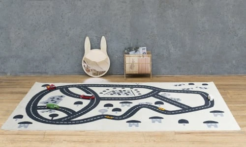 AFK Living Tapis Enfant Circuit Bleu 135x190 – Image 4