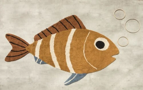 RNT By Really Nice Things Tapis Enfant Coton Forme De Poisson S: 133x92 – Image 2