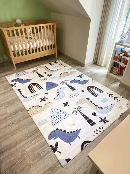 Nazar Tapis Enfant Dinosaure Bleu 120x160 – Image 2