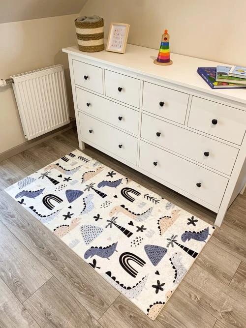 Nazar Tapis Enfant Dinosaure Bleu 120x160 – Image 4